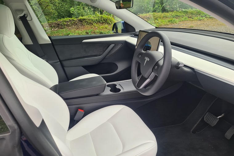 Tesla Model Y white interior