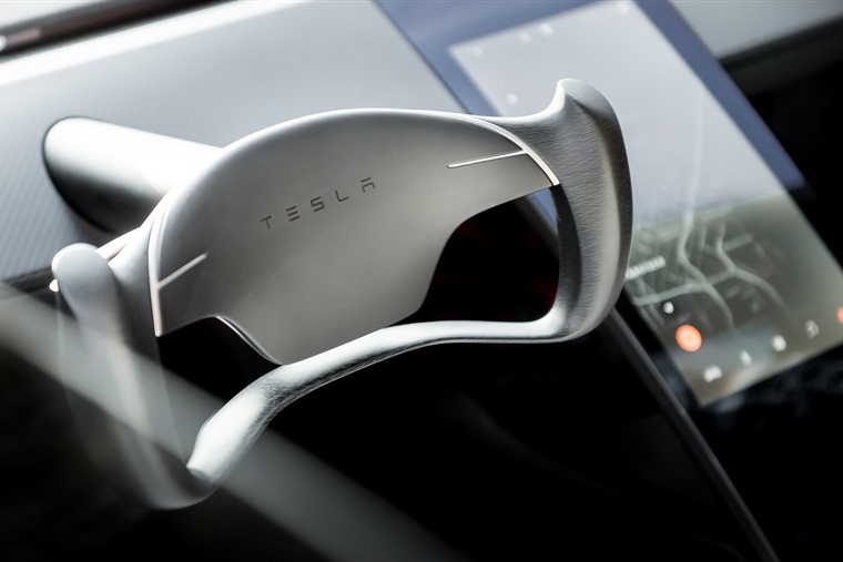 Futuristic interior Tesla Roadster