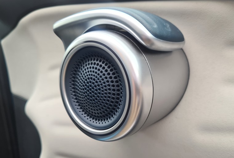 BYD door handle speaker close up