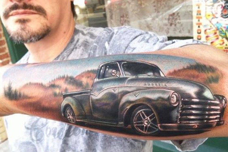 Cheverolet pick-up truck tattoo