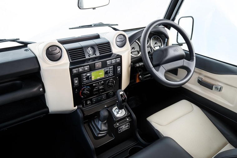 Land Rover's interior isn't what you'd call super-luxury.