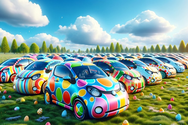 Easter egg cars