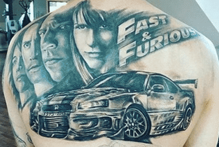 Fast and Furious Nissan GTR tattoo fail