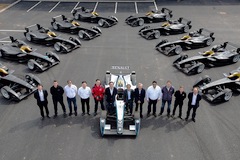 Formula E electric race cars arrive at Donington