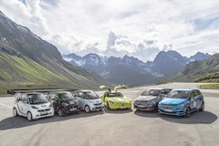 Mercedes electric cars take on the Austrian Alps
