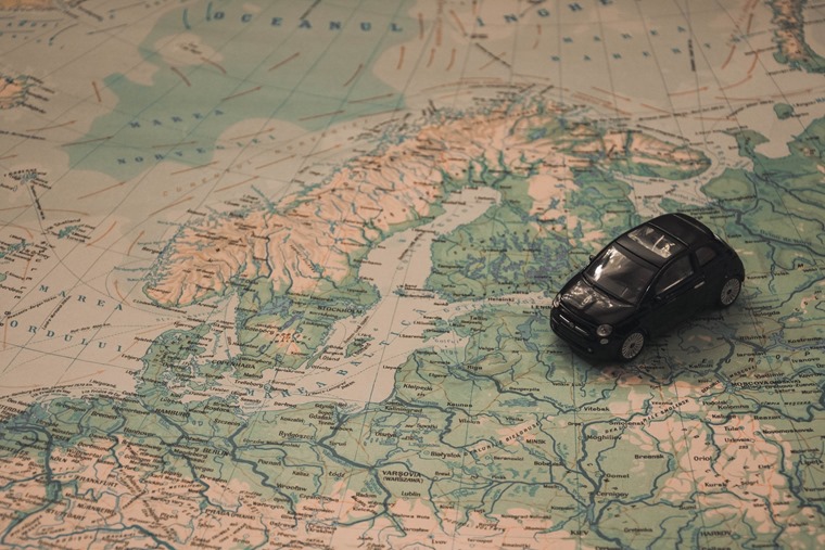Model car European map