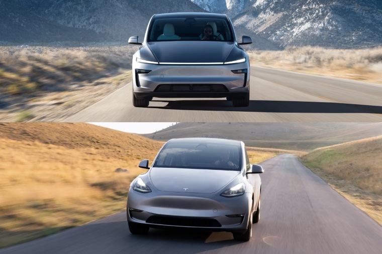 Model Y old vs new front 2