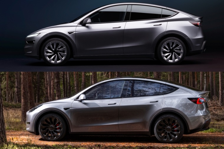 Model Y old vs new side