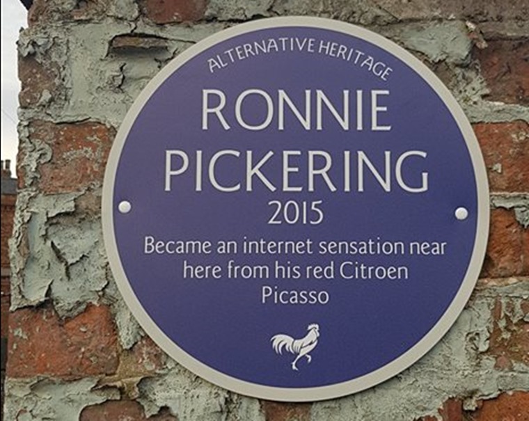 Ronnie's well deserved plaque. Credit Facebook user Rob Allan