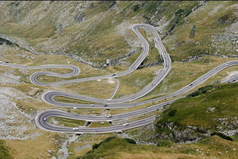 The famous Transfagarasan mountain road in Romania 