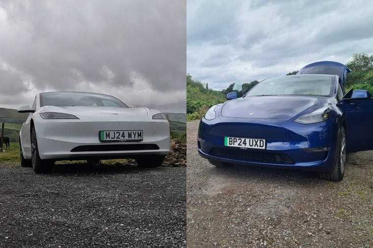 Model 3 new front vs Model Y