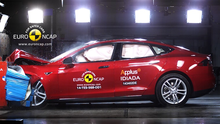 Tesla crash Euro NCAP
