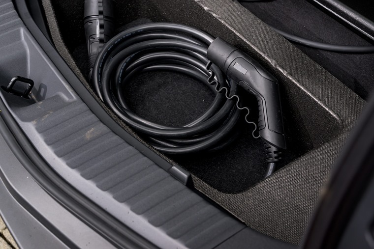 Toyota bZ4X charging lead in the boot