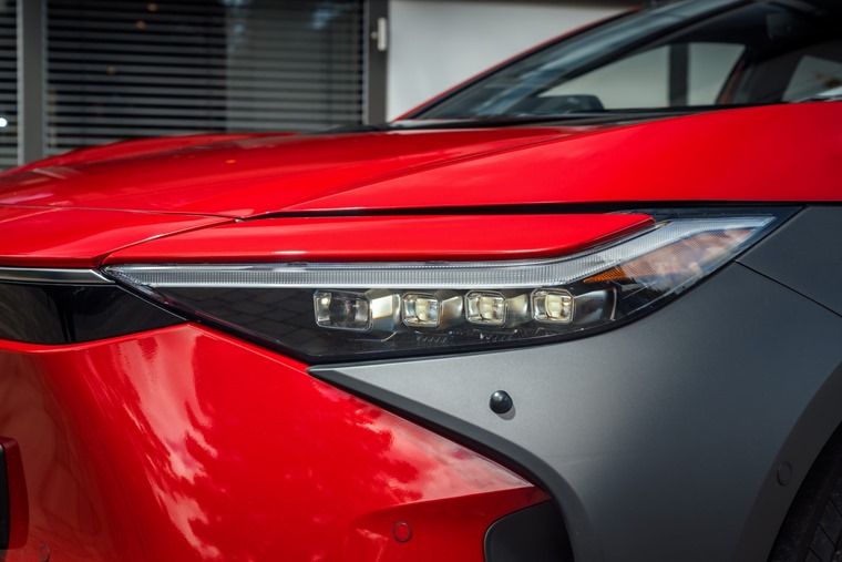 Toyota bZ4X stylish front headlight details