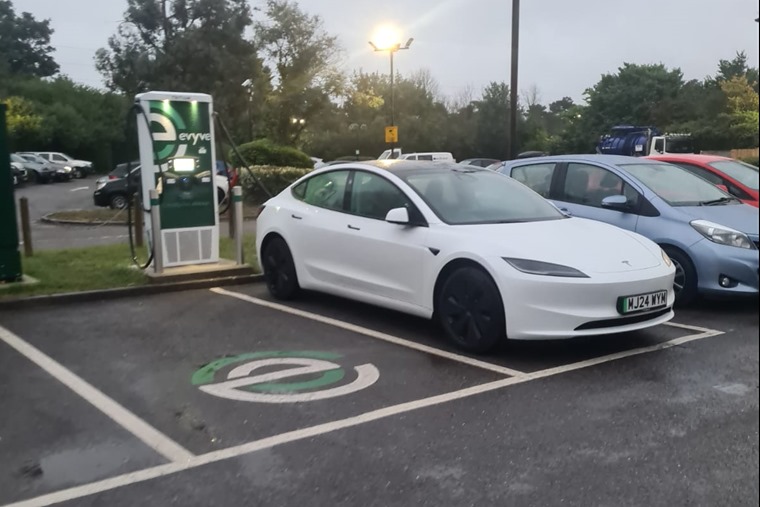 Tesla Model 3 at rapid charger