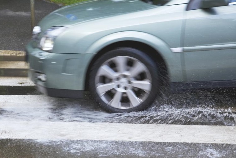 Standing water is more common in winter, resulting in aquaplaning.